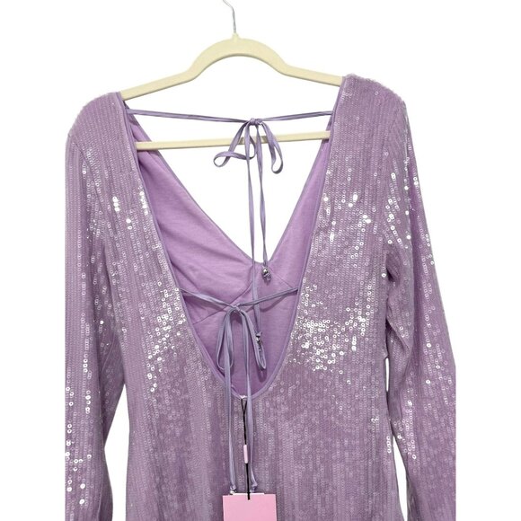 Avec Les Filles Sequin Tie Back Midi Dress NWT $169 - Picture 10 of 10